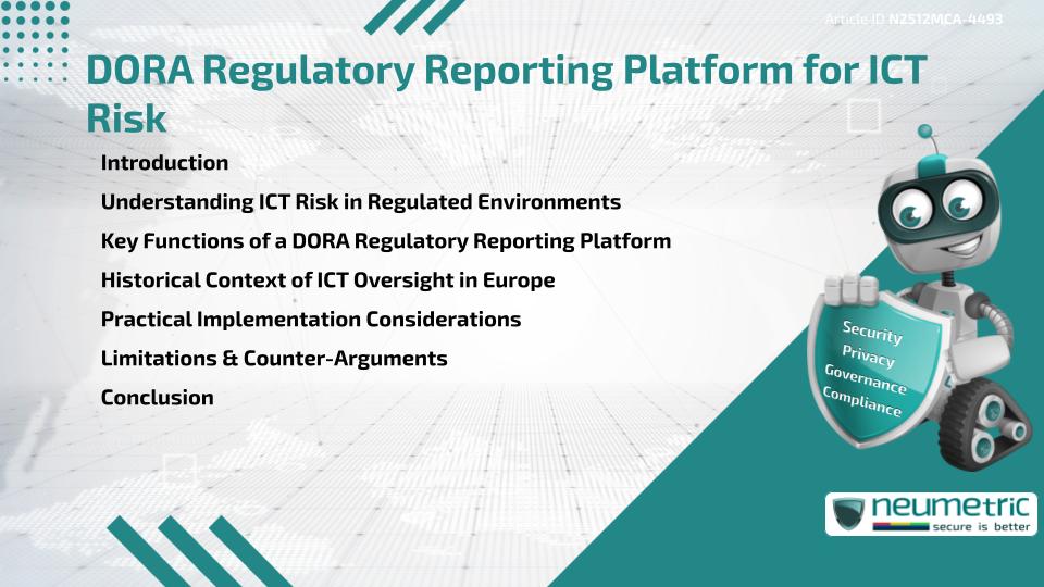 DORA Regulatory Reporting Platform for ICT Risk