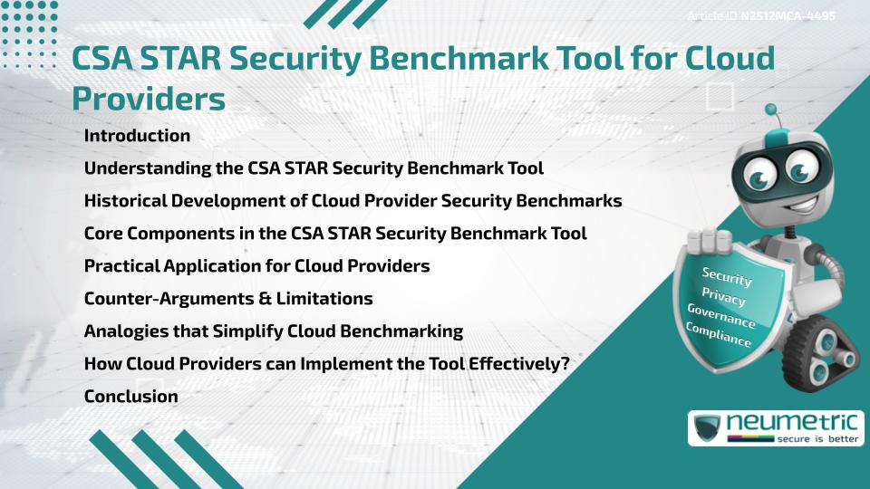 CSA STAR Security Benchmark Tool for Cloud Providers