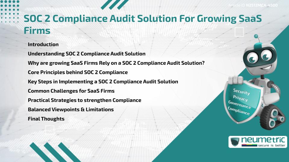 SOC 2 Compliance Audit Solution For Growing SaaS Firms