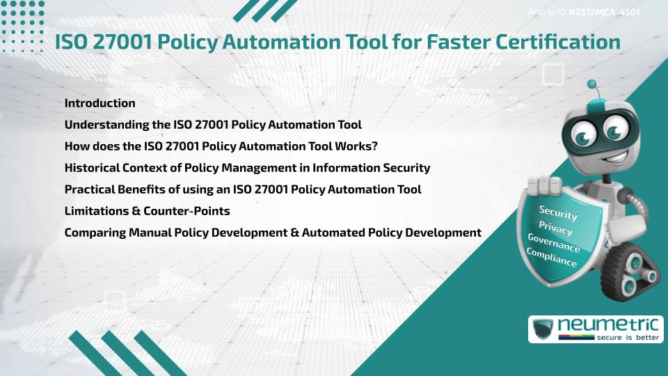 ISO 27001 Policy Automation Tool for Faster Certification