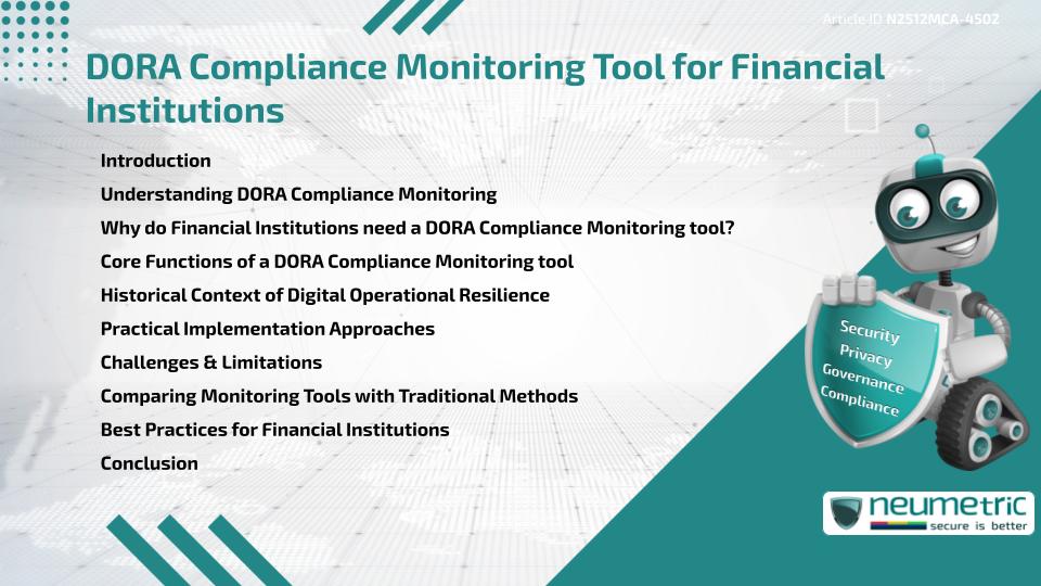 DORA Compliance Monitoring Tool for Financial Institutions