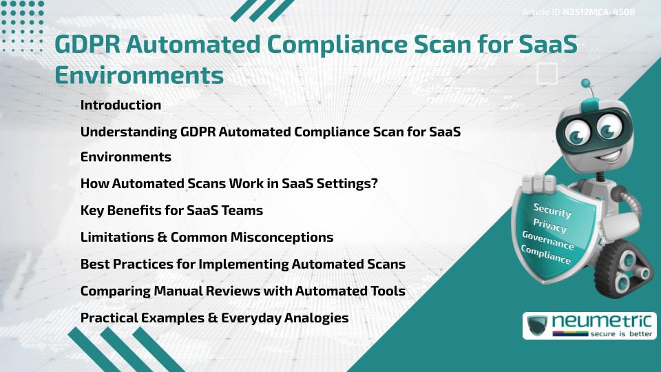 GDPR Automated Compliance Scan for SaaS Environments