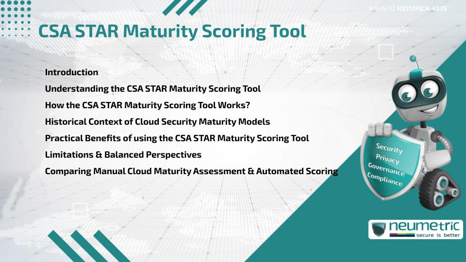 CSA STAR Maturity Scoring Tool