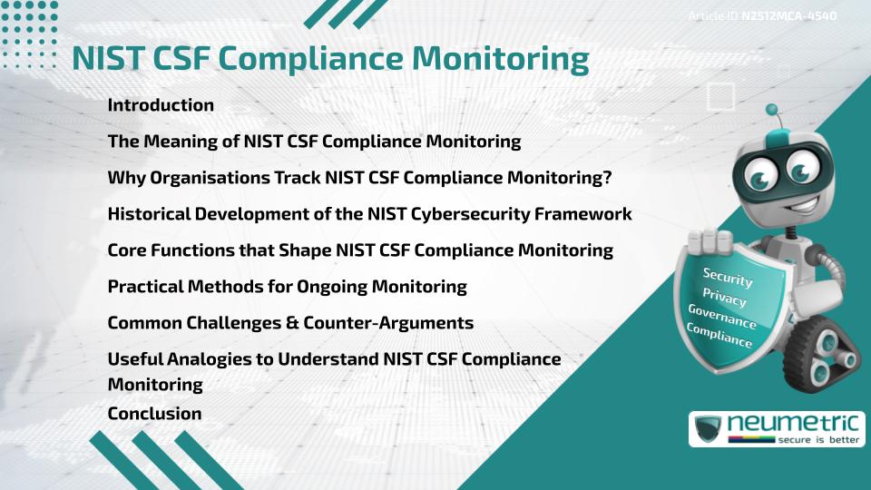 NIST CSF Compliance Monitoring