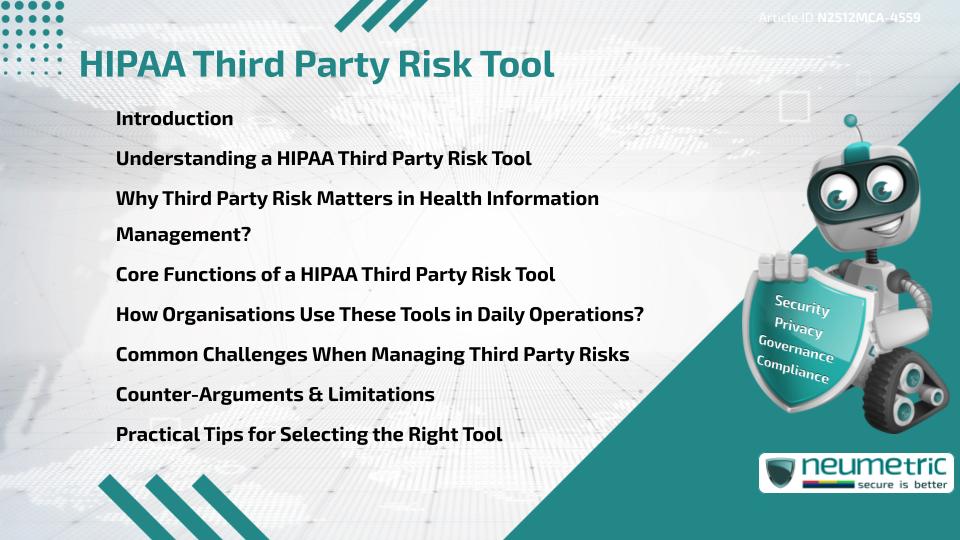 HIPAA Third Party Risk Tool