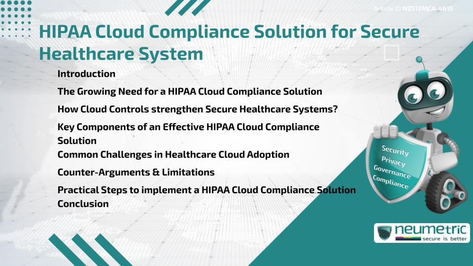 HIPAA Cloud Compliance Solution for Secure Healthcare Systems