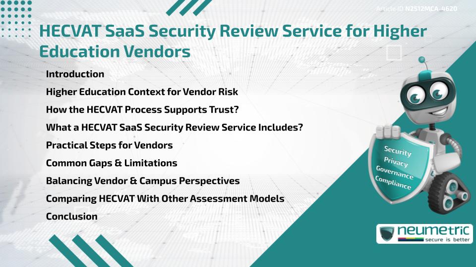 HECVAT SaaS Security Review Service for Higher Education Vendors