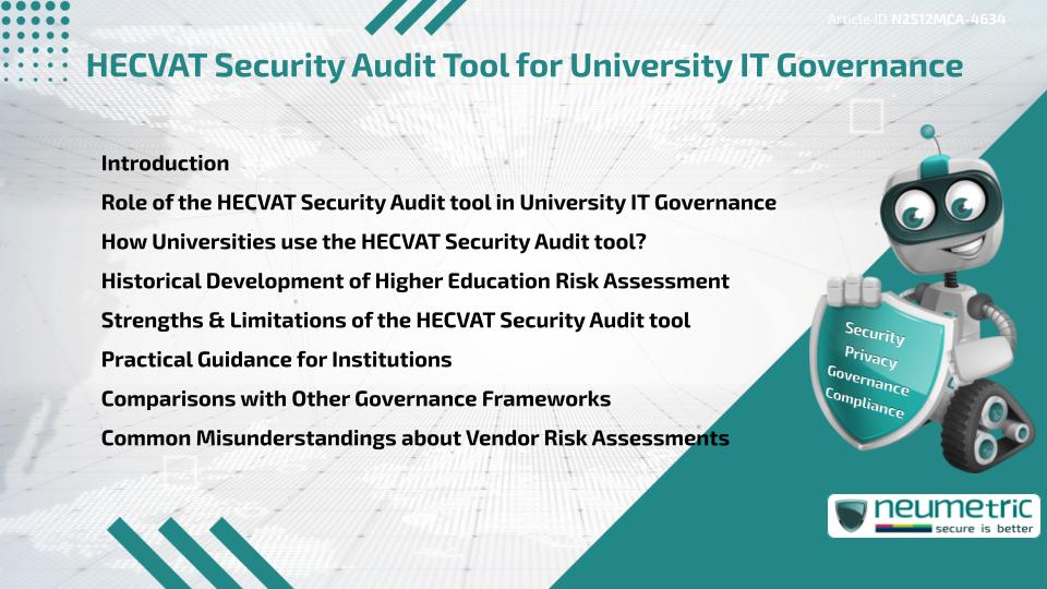 HECVAT Security Audit Tool for University IT Governance