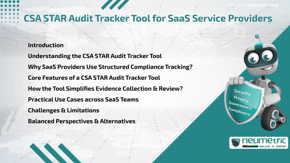 CSA STAR Audit Tracker Tool for SaaS Service Providers