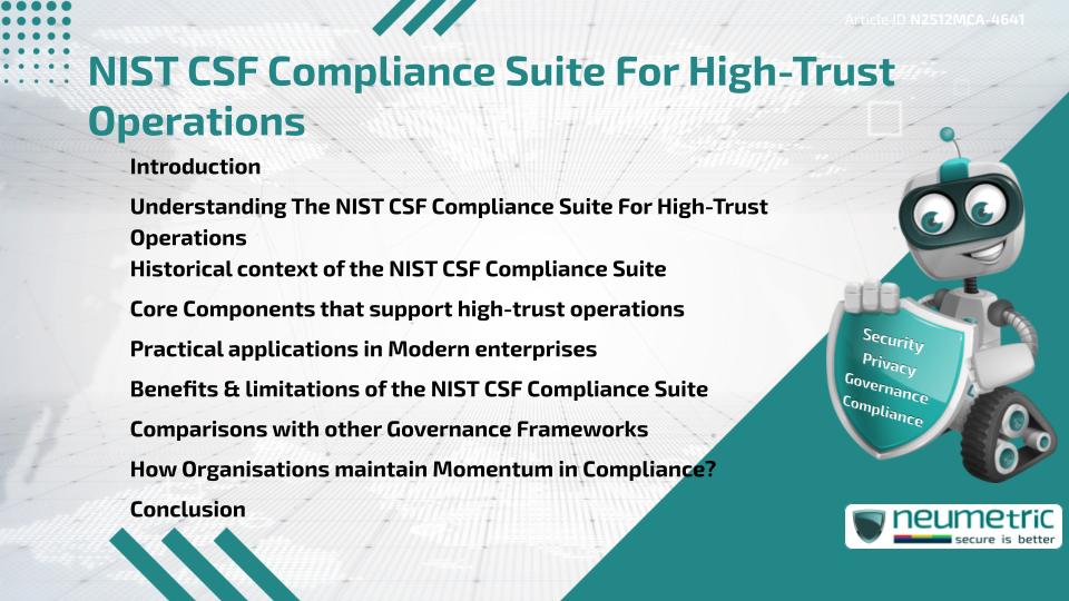 NIST CSF Compliance Suite For High-Trust Operations