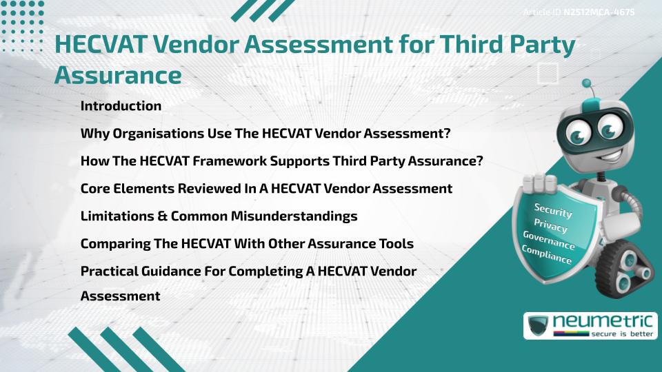 HECVAT Vendor Assessment for Third Party Assurance