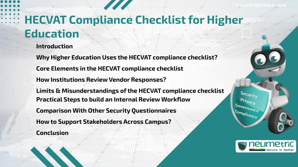 HECVAT Compliance Checklist for Higher Education