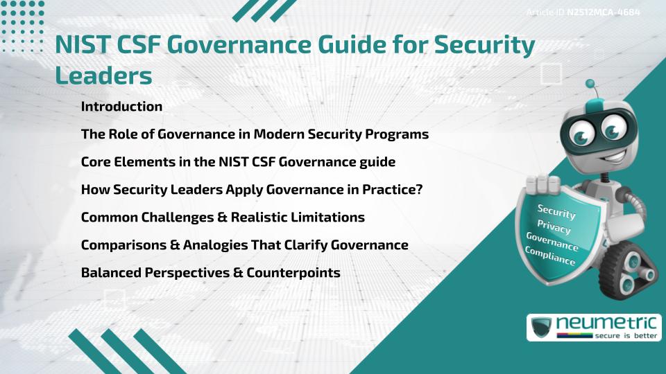 NIST CSF Governance Guide for Security Leaders