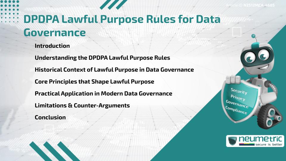DPDPA Lawful Purpose Rules for Data Governance