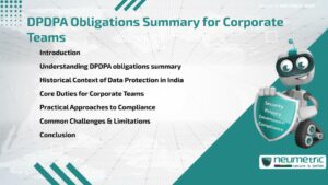 DPDPA Obligations Summary for Corporate Teams
