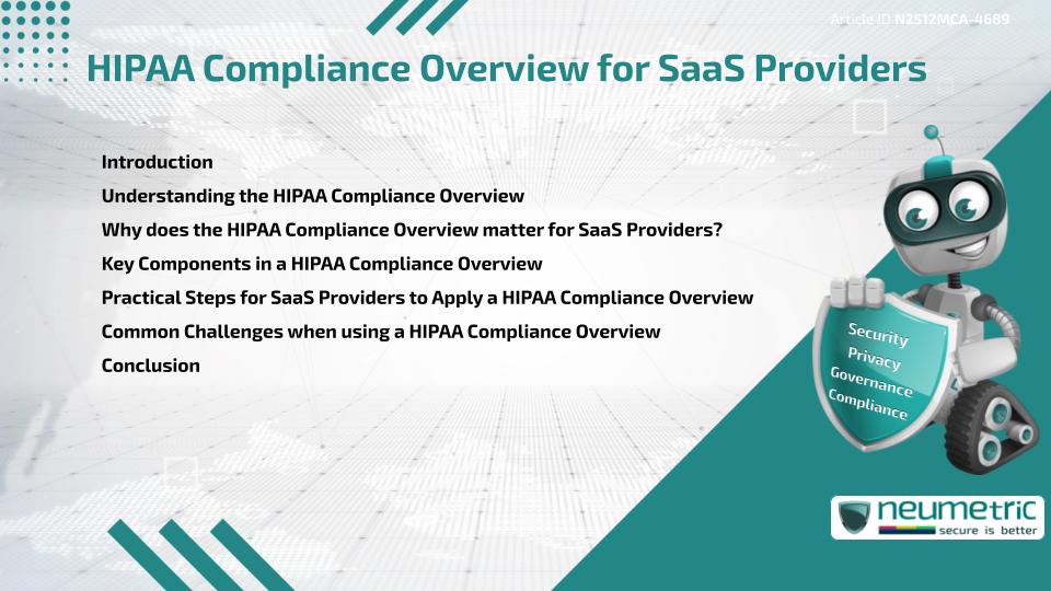 HIPAA Compliance Overview for SaaS Providers