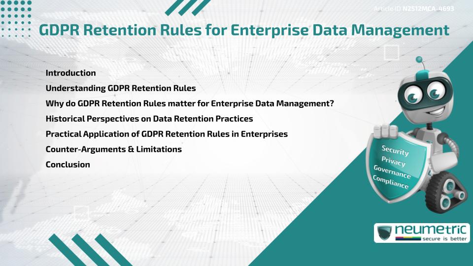 GDPR Retention Rules for Enterprise Data Management
