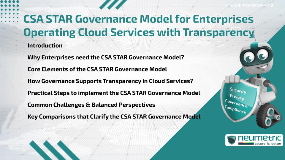 CSA STAR Governance Model for Enterprises Operating Cloud Services with Transparency