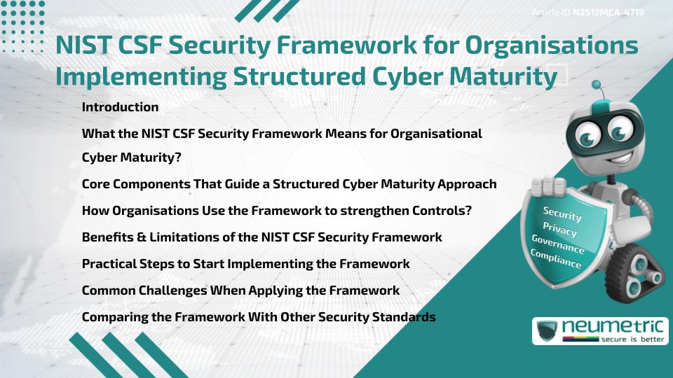 NIST CSF Security Framework for Organisations Implementing Structured Cyber Maturity