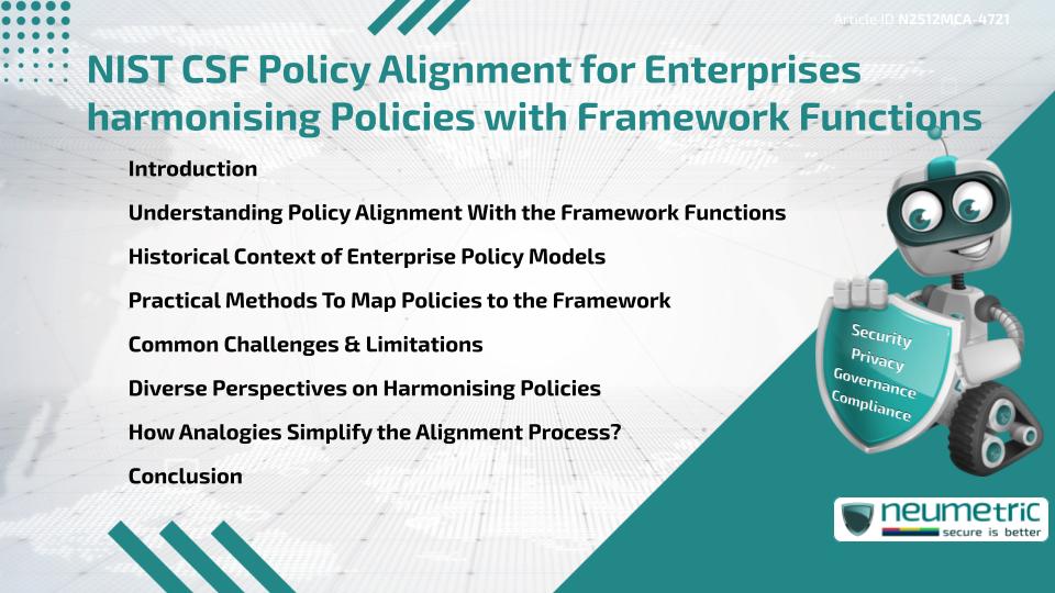 NIST CSF Policy Alignment for Enterprises harmonising Policies with Framework Functions