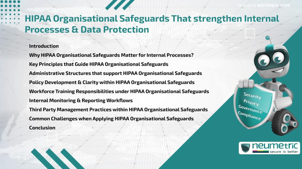 HIPAA Organisational Safeguards That strengthen Internal Processes & Data Protection