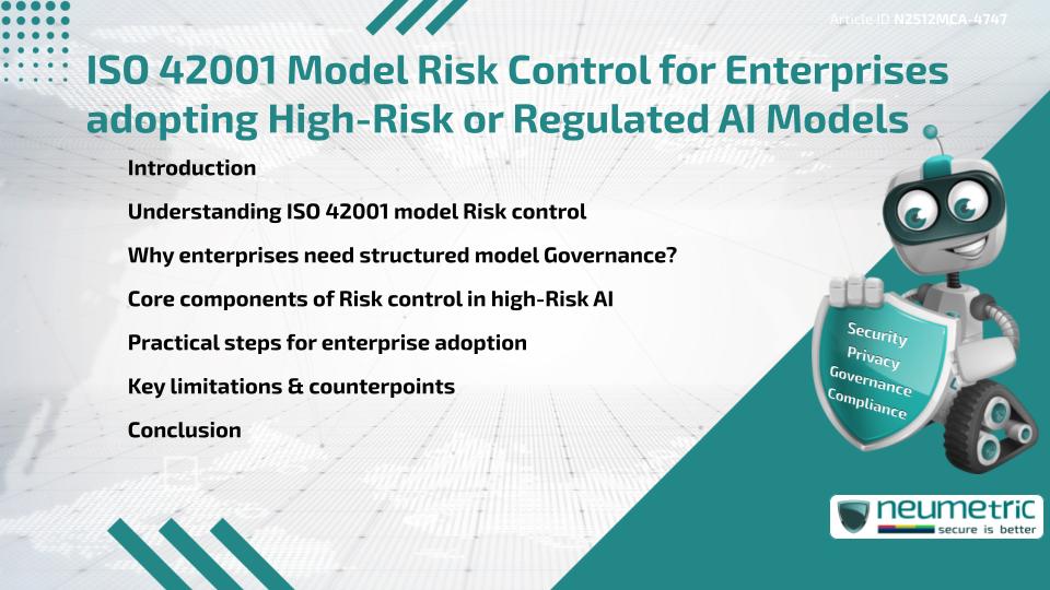 ISO 42001 Model Risk Control for Enterprises adopting High-Risk or Regulated AI Models