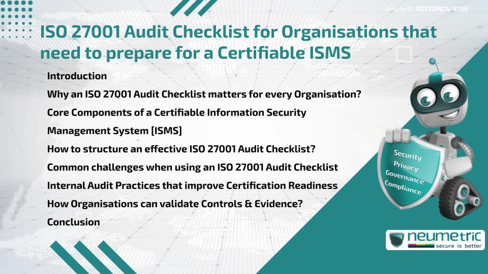 ISO 27001 Audit Checklist for Organisations that need to Prepare for a Certifiable ISMS