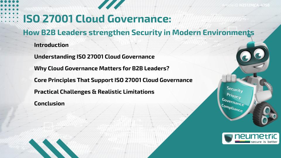 ISO 27001 Cloud Governance: How B2B Leaders strengthen Security in Modern Environments