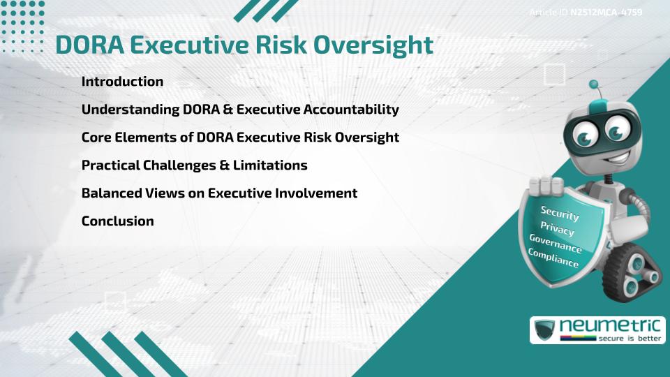 DORA Executive Risk Oversight