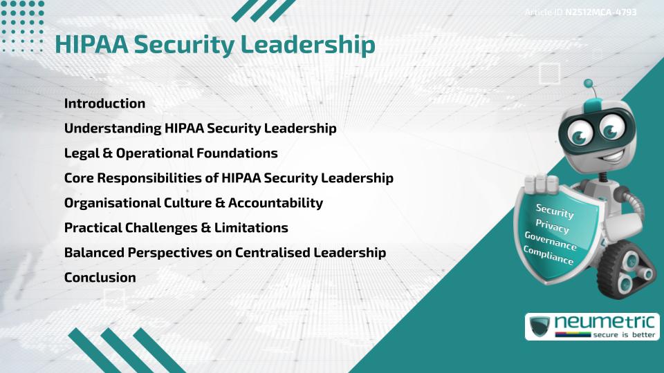 HIPAA Security Leadership
