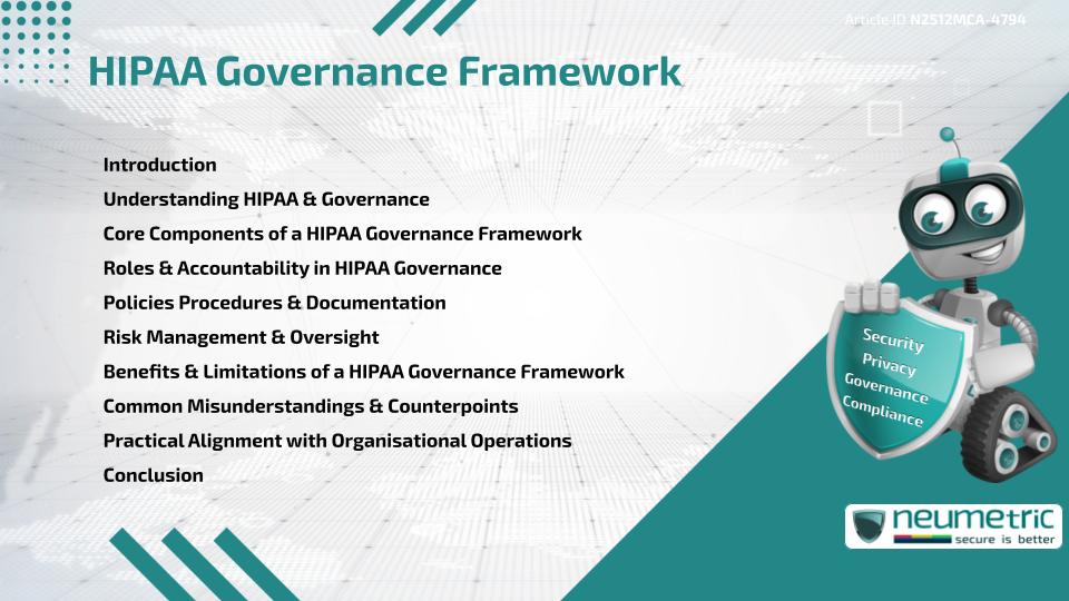 HIPAA Governance Framework