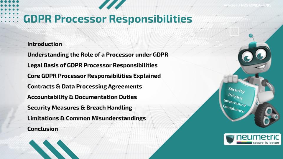 GDPR Processor Responsibilities