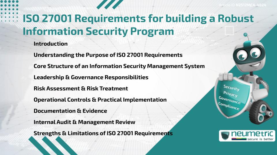 ISO 27001 Requirements for building a Robust Information Security Program