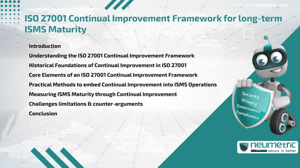 ISO 27001 Continual Improvement Framework for long-term ISMS Maturity