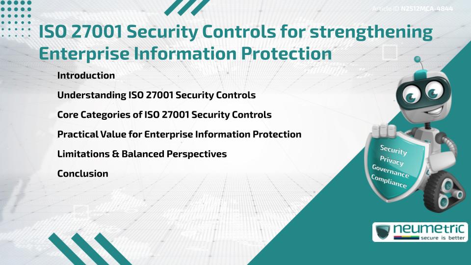 ISO 27001 Security Controls for strengthening Enterprise Information Protection