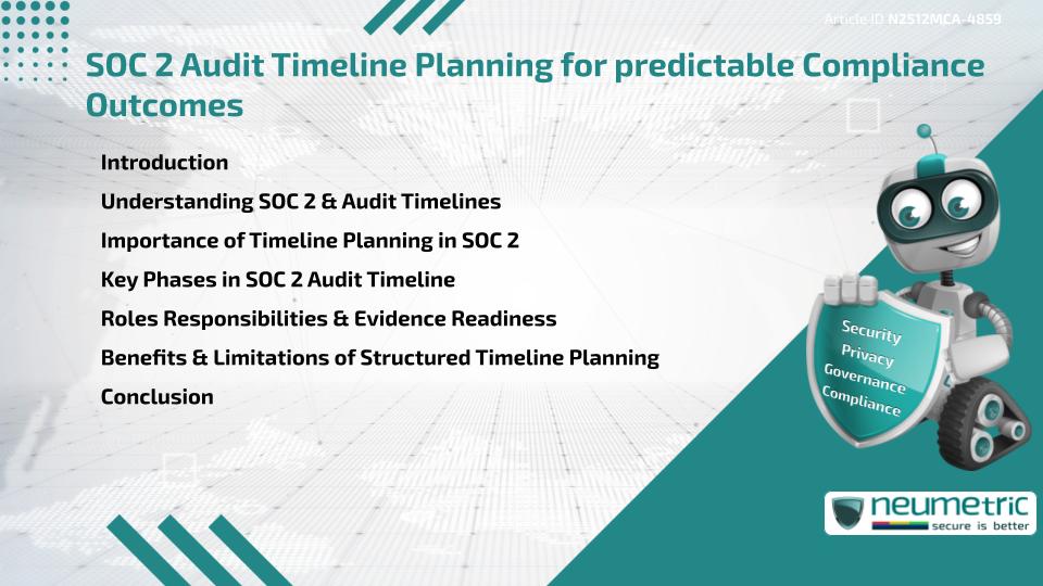 SOC 2 Audit Timeline Planning for predictable Compliance Outcomes