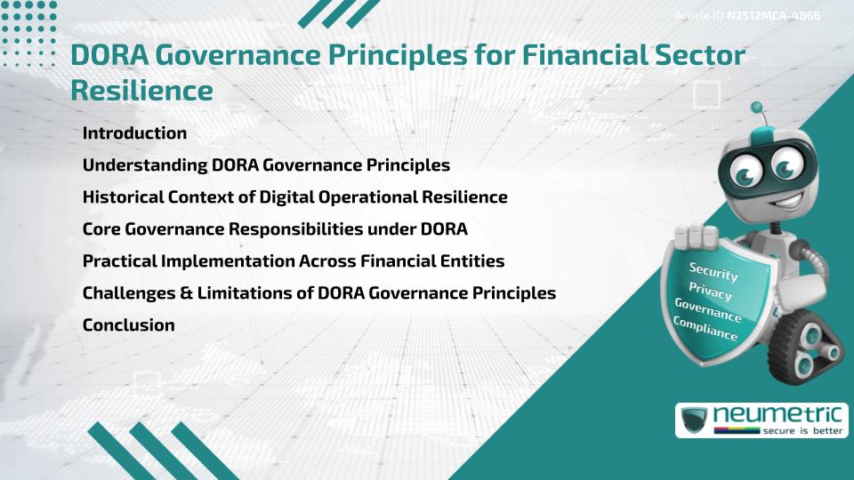 DORA Governance Principles for Financial Sector Resilience