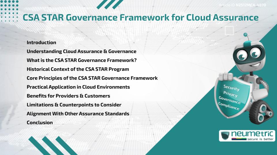 CSA STAR Governance Framework for Cloud Assurance