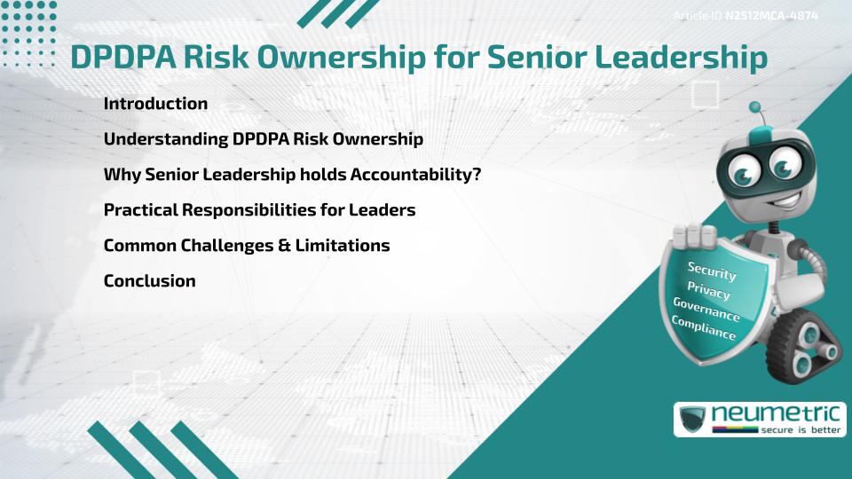 DPDPA Risk Ownership for Senior Leadership
