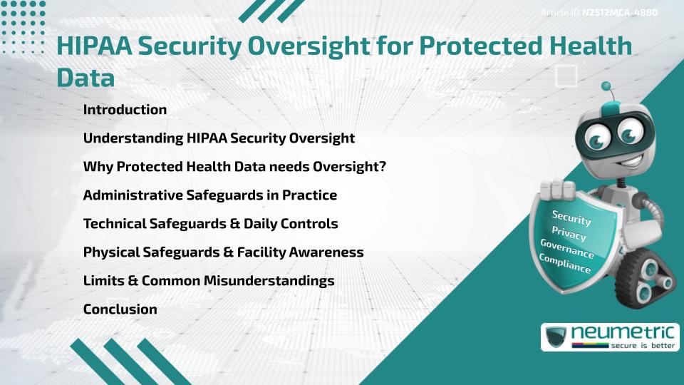 HIPAA Security Oversight for Protected Health Data