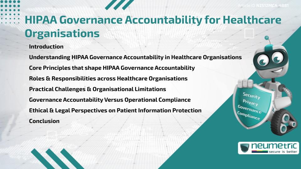 HIPAA Governance Accountability for Healthcare Organisations