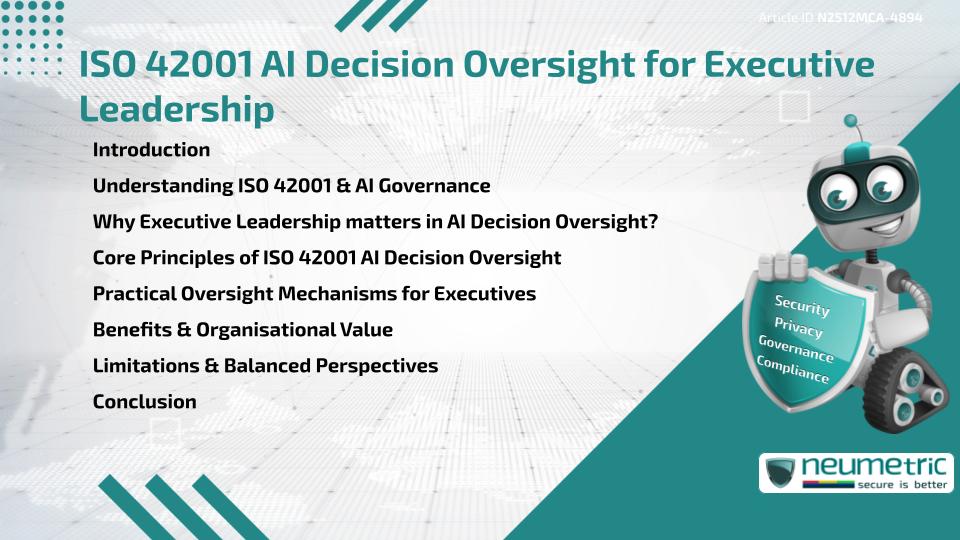 ISO 42001 AI Decision Oversight for Executive Leadership