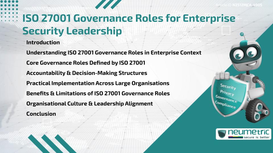 ISO 27001 Governance Roles for Enterprise Security Leadership