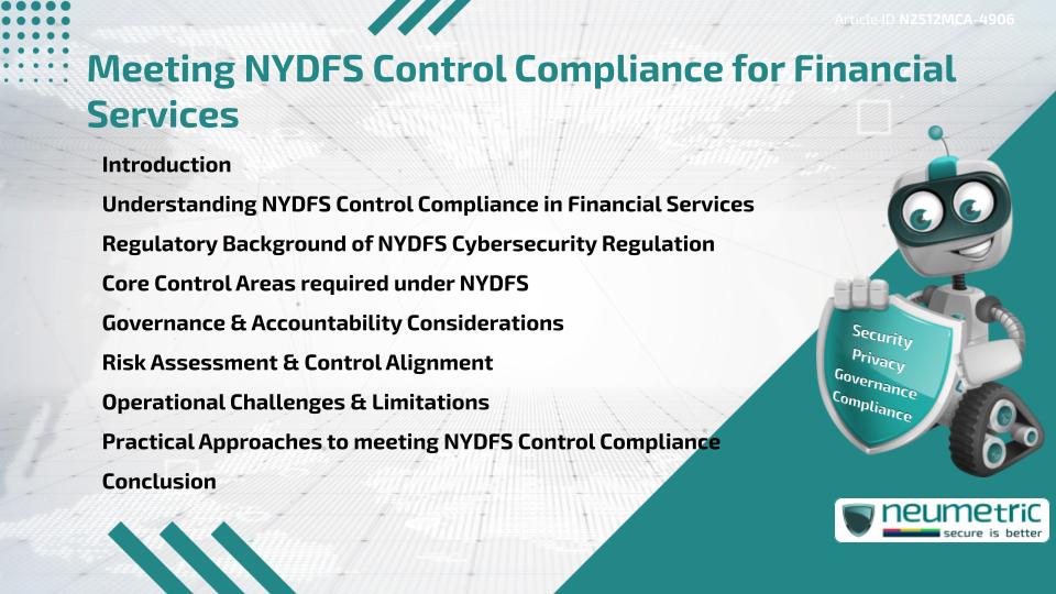Meeting NYDFS Control Compliance for Financial Services