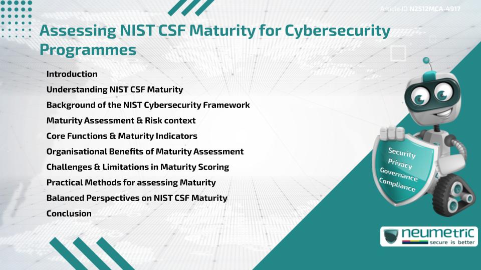 Assessing NIST CSF Maturity for Cybersecurity Programmes