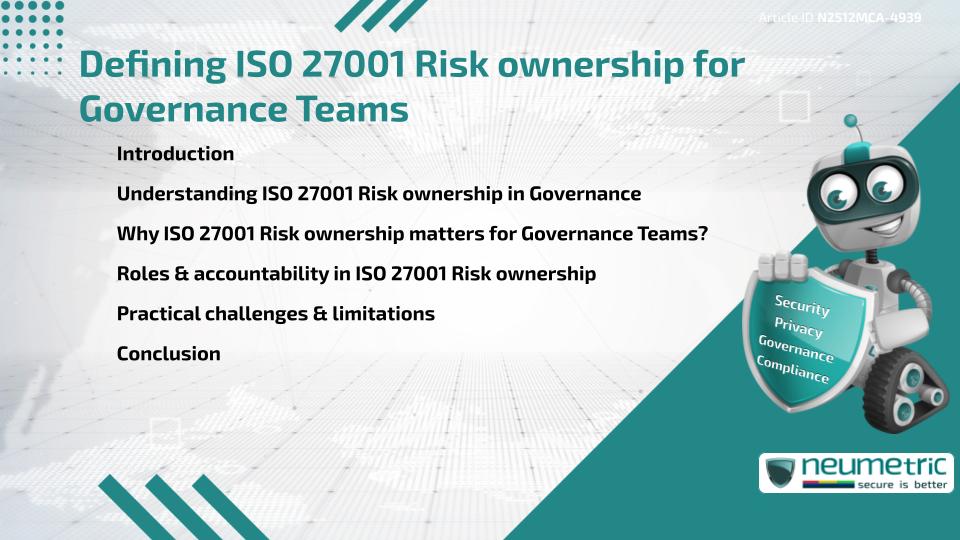Defining ISO 27001 Risk ownership for Governance Teams