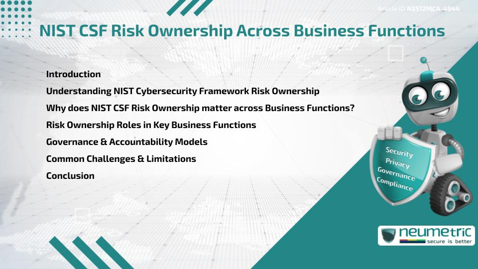 NIST CSF Risk Ownership Across Business Functions