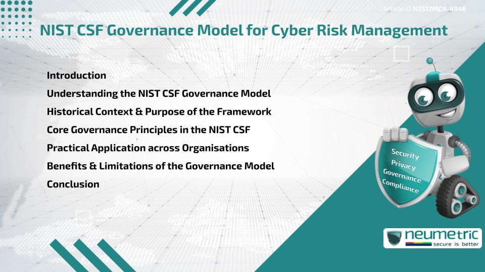NIST CSF Governance Model for Cyber Risk Management