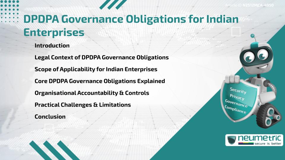 DPDPA Governance Obligations for Indian Enterprises