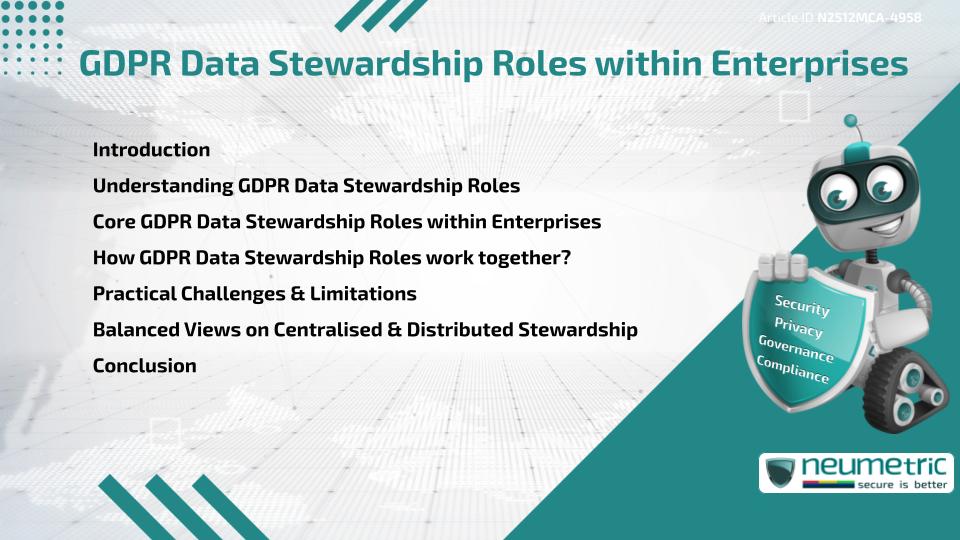 GDPR Data Stewardship Roles within Enterprises